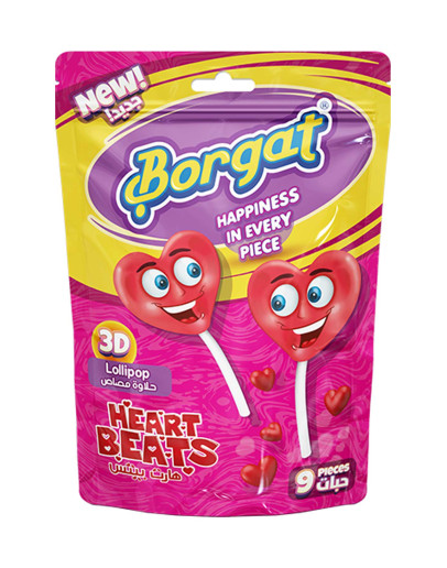 BORGAT LOLLIES HEARTS BAG 9P (162GMS)