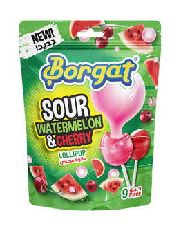 BORGAT LOLLIES SOUR WATERMELON & CHERRY 9P (162GMS)