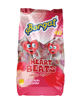 BORGAT LOLLIES HEART BEATS BAG 40P (560GMS)