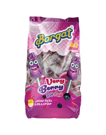 BORGAT LOLLIES VERY BERRY BAG 40P (560GMS)