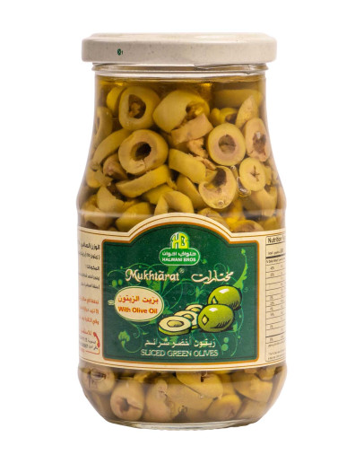 HALWANI SLICED GREEN OLIVES (325GMS)