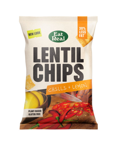 EAT REAL LENTIL CHIPS CHILLI & LEMON (95GMS)