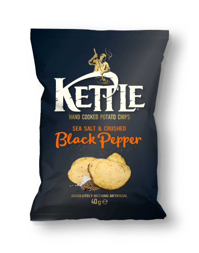 KETTLE CRISPS CRUSHED BLACK PEPPER (40GMS)