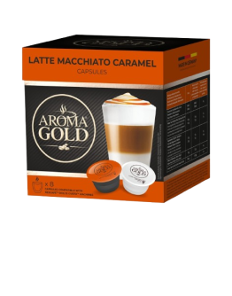 AROMA GOLD LATTE MACCH. CARAMEL CAPSULES BOX (8PCS)