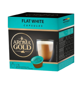 AROMA GOLD FLAT WHITE CAPSULES BOX (16PCS)
