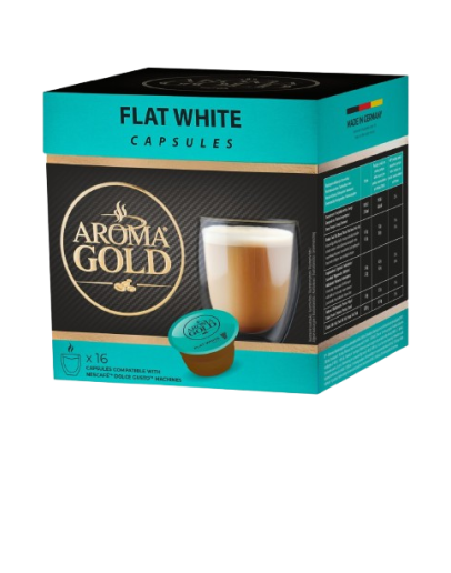 AROMA GOLD FLAT WHITE CAPSULES BOX (16PCS)