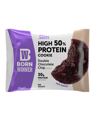 BORN WINNER SLIM DOUBLE CHOC. CHIP COOKIE (60GMS)