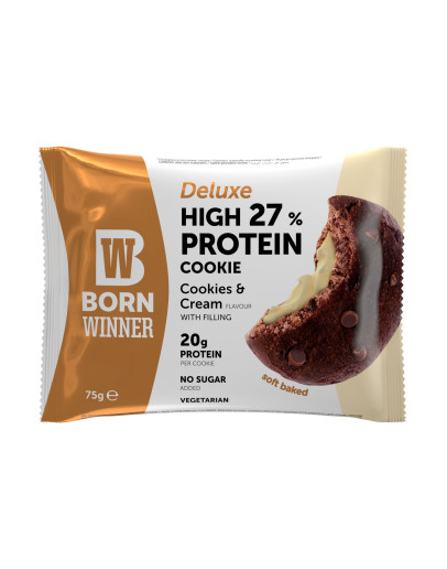 BORN WINNER PROTEIN COOKIE DELUXE COOKIES & CREAM FILLING (75GMS)