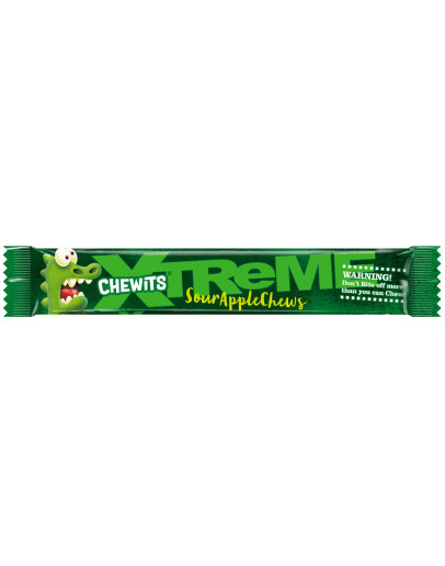 THE JELLY BEAN FACTORY CHEWITS SOUR APPLE CHEWS (34GMS)