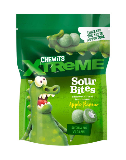 THE JELLY BEAN FACTORY CHEWITS XTREME SOUR APPLE BITE BAG (115GMS)