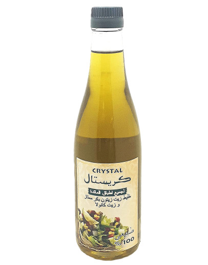 CRYSTAL OLIVE OIL IN GLASS BOTTLE (500ML)