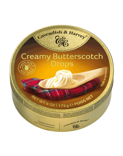 CAVENDISH & HARVEY BUTTER SCOTCH DROPS TINS (175GMS)