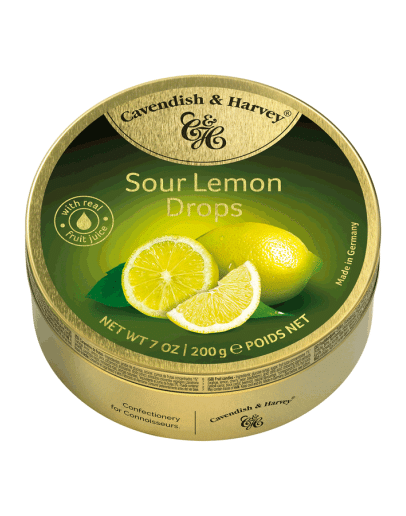 CAVENDISH & HARVEY SOUR LEMON DROPS TINS (200GMS)