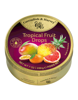 CAVENDISH & HARVEY TROPICAL FRUIT DROPS TINS (200GMS)