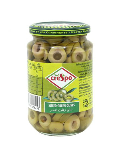 CRESPO SLICED GREEN OLIVES JAR (354GMS)