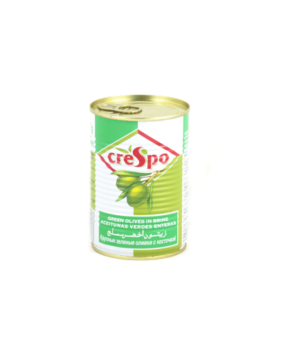 CRESPO WHOLE GREEN OLIVES TIN (397GMS)