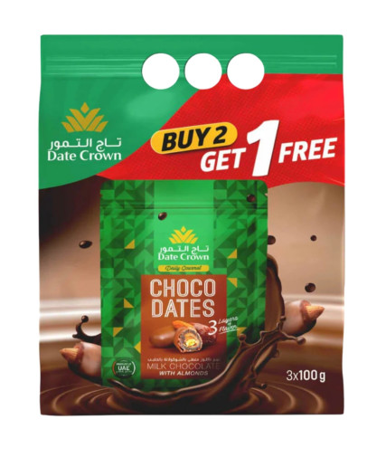 DATE CROWN CHOCOLATE DATES POUCH (3X100GMS)