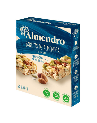 EL ALMENDRO ALMOND BARS SALTED (4X25GMS)