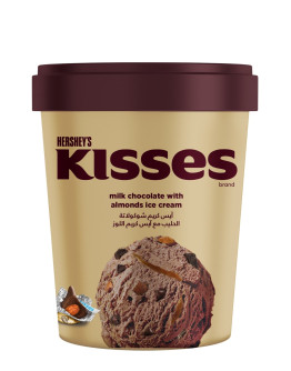HERSHEYS TUB KISSES MILK ALMOND (450ML)