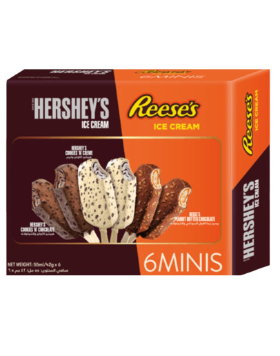 HERSHEYS & REESES STICKS MINI ASST. (6X55ML)