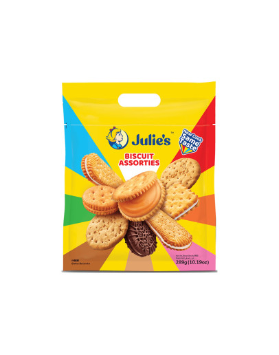 JULIE'S BISCUITS ASSORTED SANDWICH BAGS (289GMS)