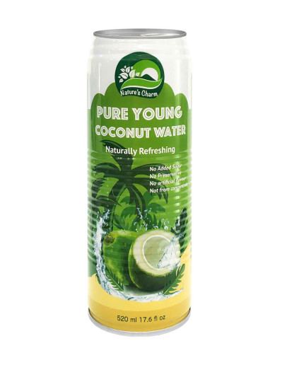 NATURE'S CHARM PURE COCONUT WATER 520ML (17.6OZ)