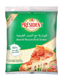 PRESIDENT SHREDDED MOZZARELLA & CHEDDAR BAGS (450GMS)