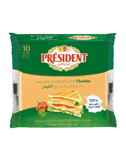 PRESIDENT SLICES CHEDDAR FOR SANDWICH (200GMS)
