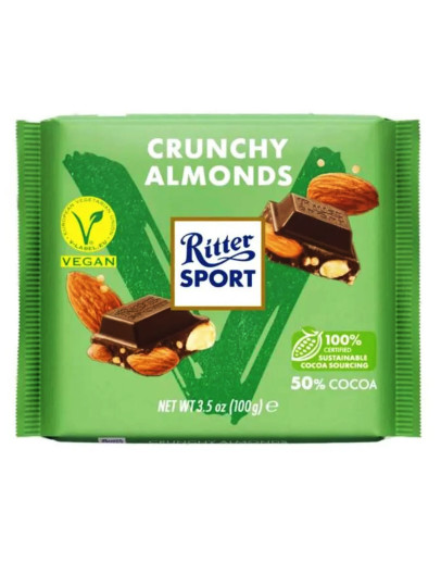 RITTER SPORT VEGAN CRUNCHY ALMONDS (100GMS)