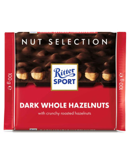 RITTER SPORT DARK CHOCOLATE WHOLE HAZELNUTS (100GMS)