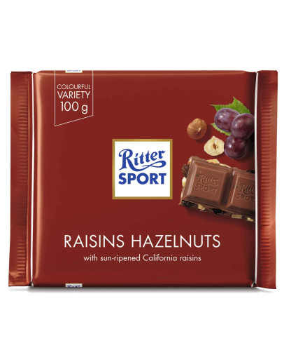 RITTER SPORT RAISINS & HAZELNUTS (100GMS)