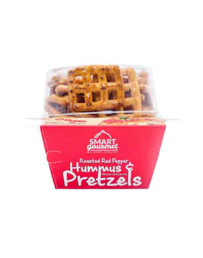 SMART GOURMET ROASTED PEPPER HUMMUS AND PRETZELS (140GMS)