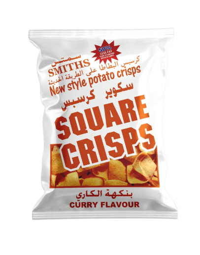 SMITHS SQ. CRSIPS CURRY BAGS (25X20GMS)