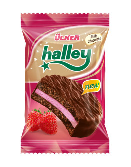ULKER HALLEY STRAWBERRY CHOCO PIE BOX (20X26GMS)