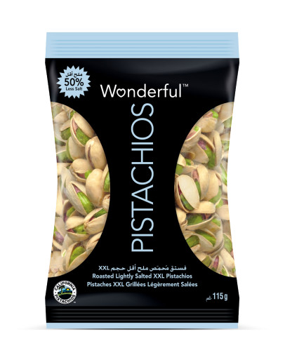 WONDERFUL PISTACHIOS LESS SALTED (115GMS)